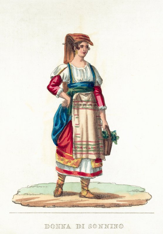 Donna Di Sonnino (kolorowy grawerunek) autorstwa Italian School
