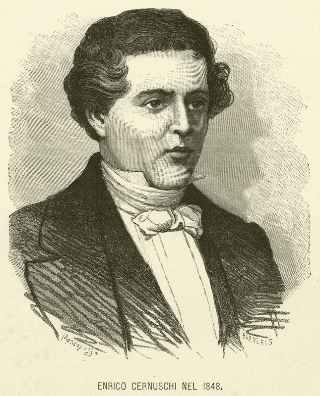 Enrico Cernuschi w 1848 r. (grafika) autorstwa Italian School