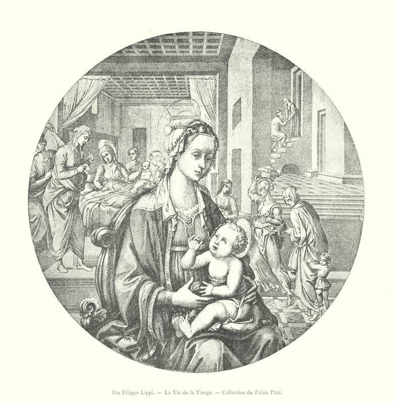 Fra Filippo Lippi, The Life of the Virgin, Pitti Palace Collection (rycina) autorstwa Italian School
