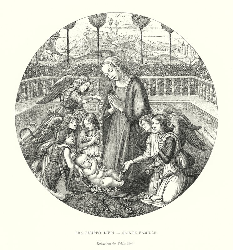 Fra Filippo Lippi, Święta Rodzina, Kolekcja Pałacu Pitti (rycina) autorstwa Italian School