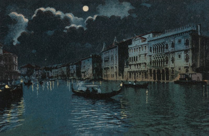 Grand Canal (kolorowa litografia) autorstwa Italian School