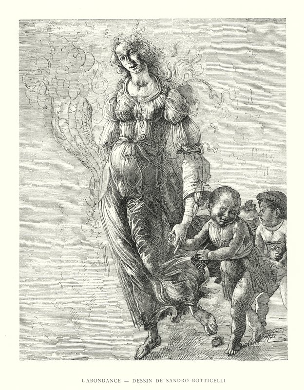 Obfitość, rysunek Sandro Botticellego (grafika) autorstwa Italian School