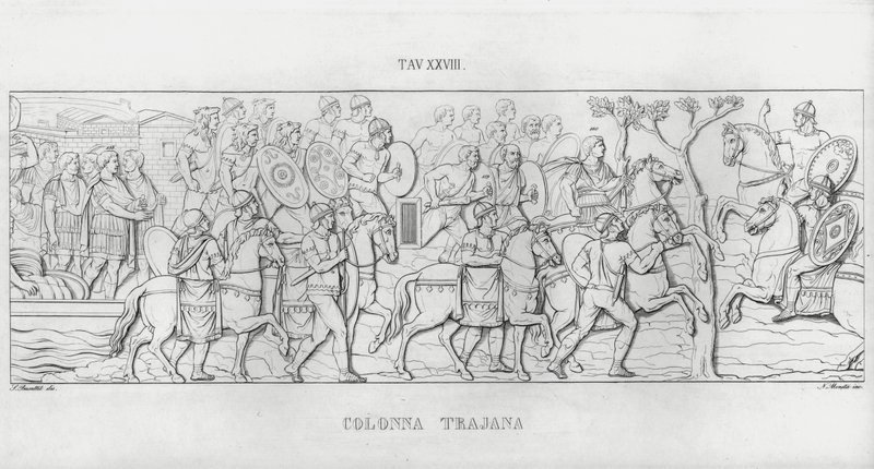 La Colonna Trajana, Kolumna Trajana (rycina) autorstwa Italian School
