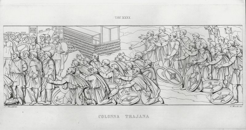 La Colonna Trajana, Kolumna Trajana (rycina) autorstwa Italian School