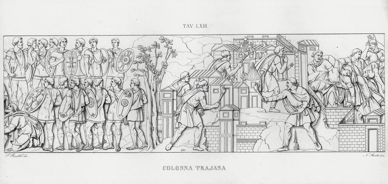 La Colonna Trajana, Kolumna Trajana (rycina) autorstwa Italian School