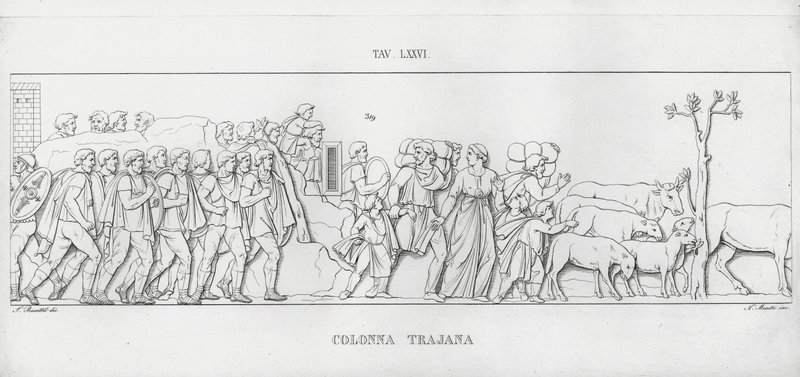 La Colonna Trajana, Kolumna Trajana (rycina) autorstwa Italian School