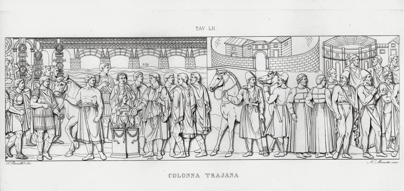 La Colonna Trajana, Kolumna Trajana (rycina) autorstwa Italian School