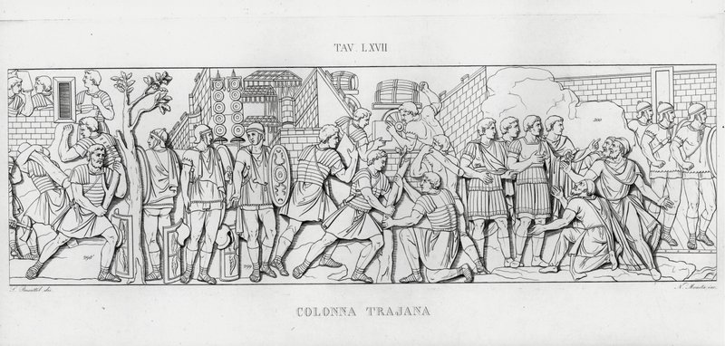 La Colonna Trajana, Kolumna Trajana (rycina) autorstwa Italian School