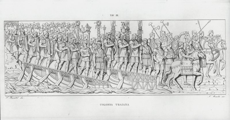 La Colonna Trajana, Kolumna Trajana (rycina) autorstwa Italian School