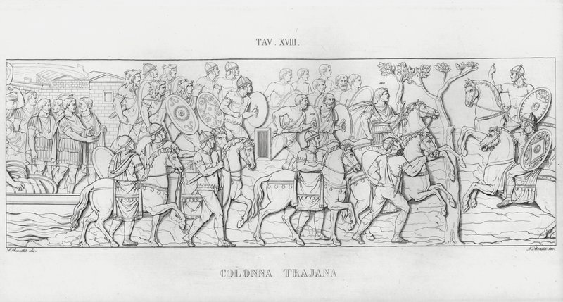 La Colonna Trajana, Kolumna Trajana (rycina) autorstwa Italian School