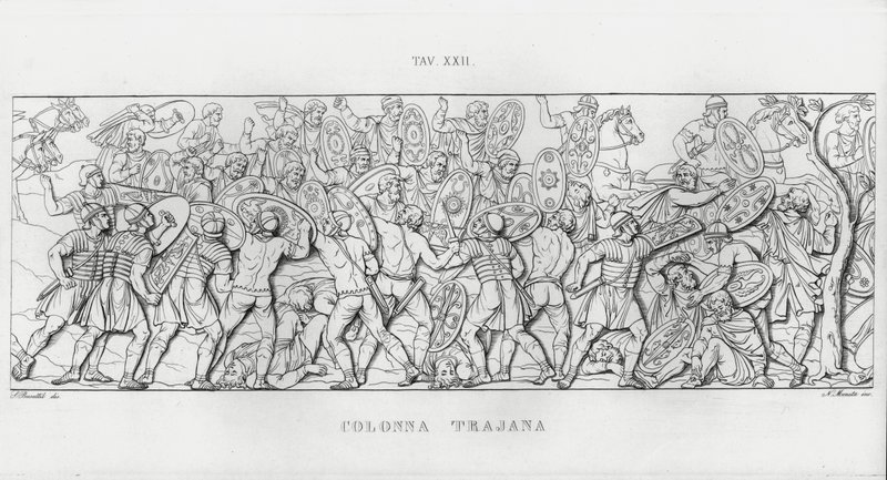 La Colonna Trajana, Kolumna Trajana (rycina) autorstwa Italian School