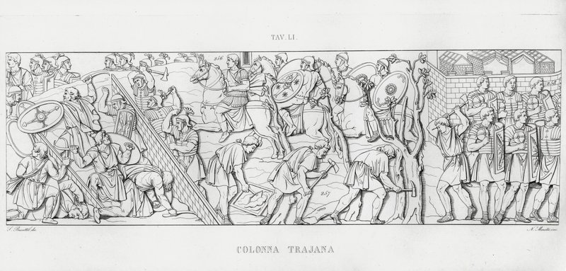 La Colonna Trajana, Kolumna Trajana (rycina) autorstwa Italian School