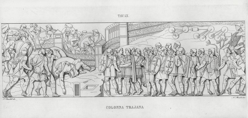 La Colonna Trajana, Kolumna Trajana (rycina) autorstwa Italian School