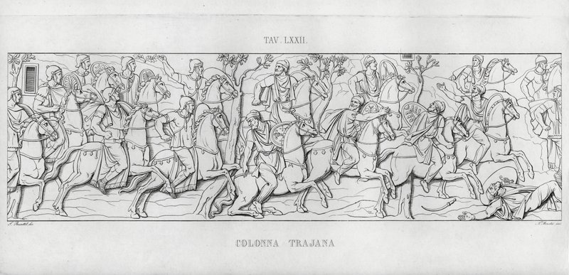La Colonna Trajana, Kolumna Trajana (rycina) autorstwa Italian School
