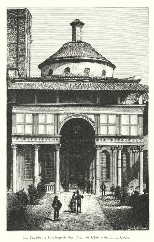 Fasada Kaplicy Pazzi, Klasztor Santa Croce (rycina) autorstwa Italian School