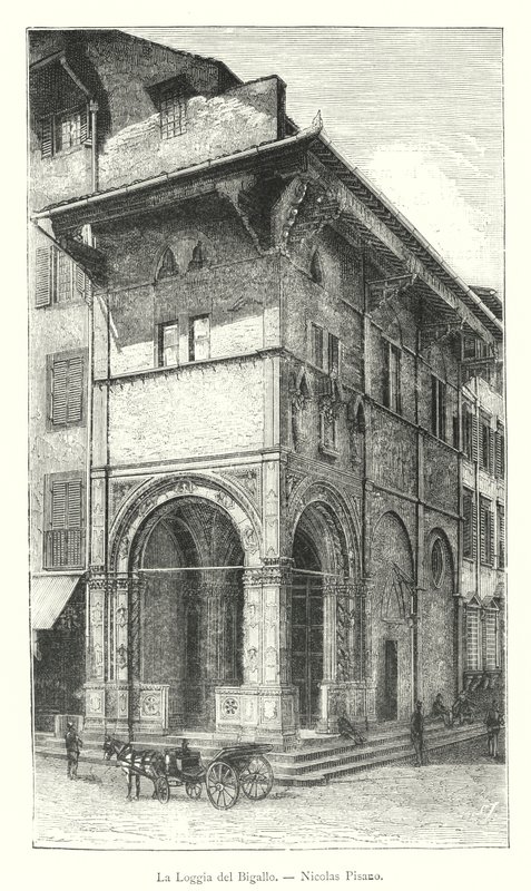 Loggia del Bigallo, Nicolas Pisano (grafika) autorstwa Italian School