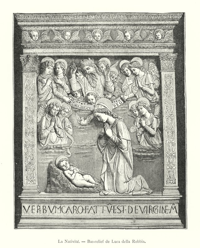 La Nativite, płaskorzeźba Luca della Robbia (grafika) autorstwa Italian School