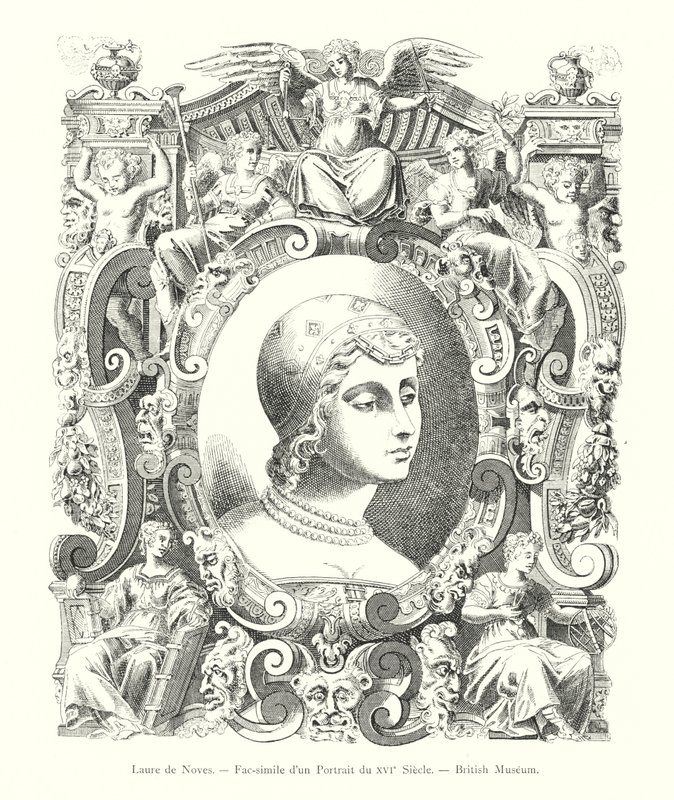 Laure de Noves, Faksymile portretu z XVI wieku, British Museum (rycina) autorstwa Italian School
