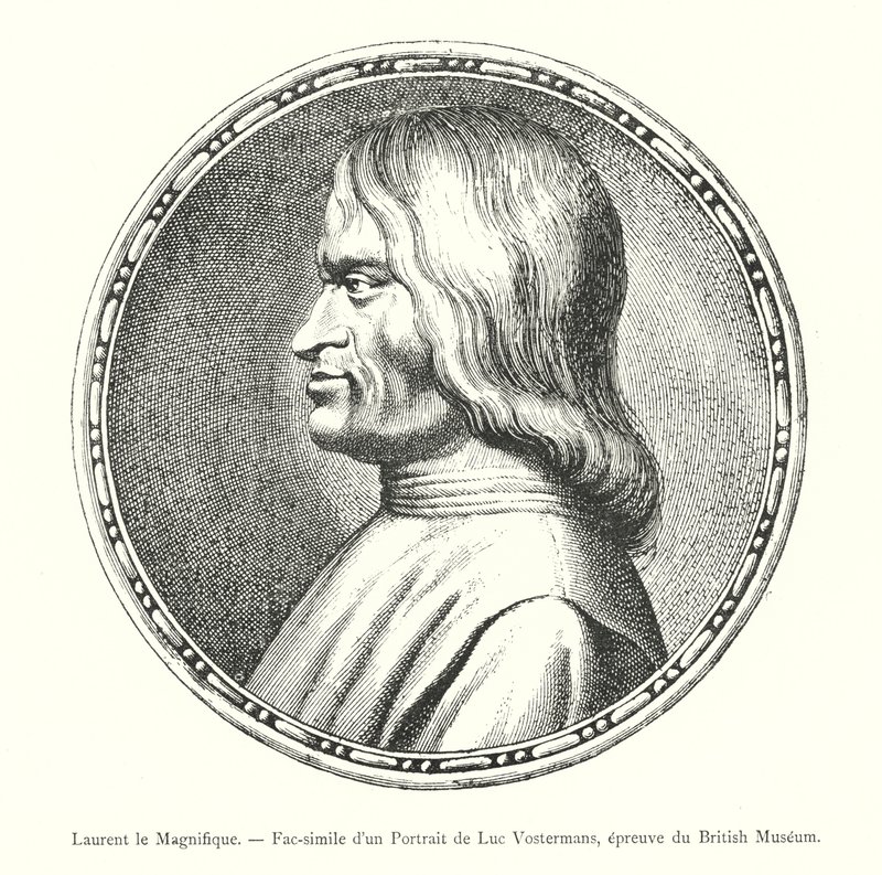 Lawrence Wspaniały, faksymile portretu Luca Vostermansa, dowód z British Museum (rycina) autorstwa Italian School