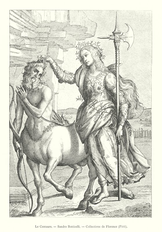 Le Centaure, Sandro Botticelli, Collections de Florence, Pitti (grafika) autorstwa Italian School