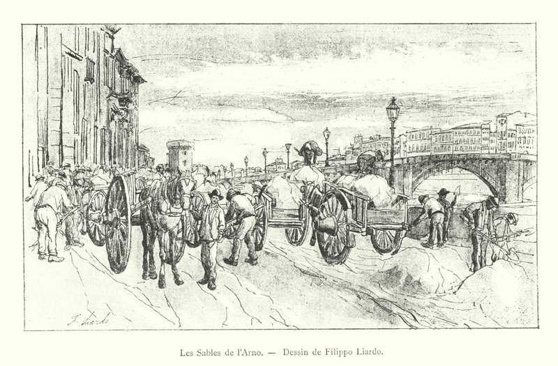 Piaski Arno, rysunek Filippo Liardo (rycina) autorstwa Italian School