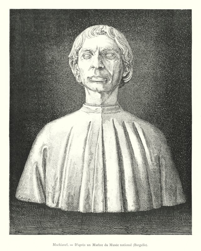Machiavelli, Po marmurze z Muzeum Narodowego, Bargello (grafika) autorstwa Italian School