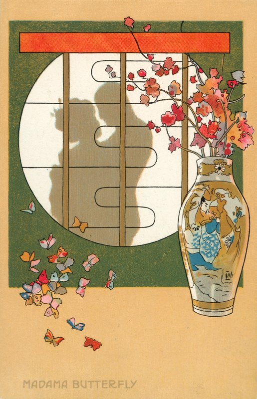 Madama Butterfly (kolorowa litografia) autorstwa Italian School