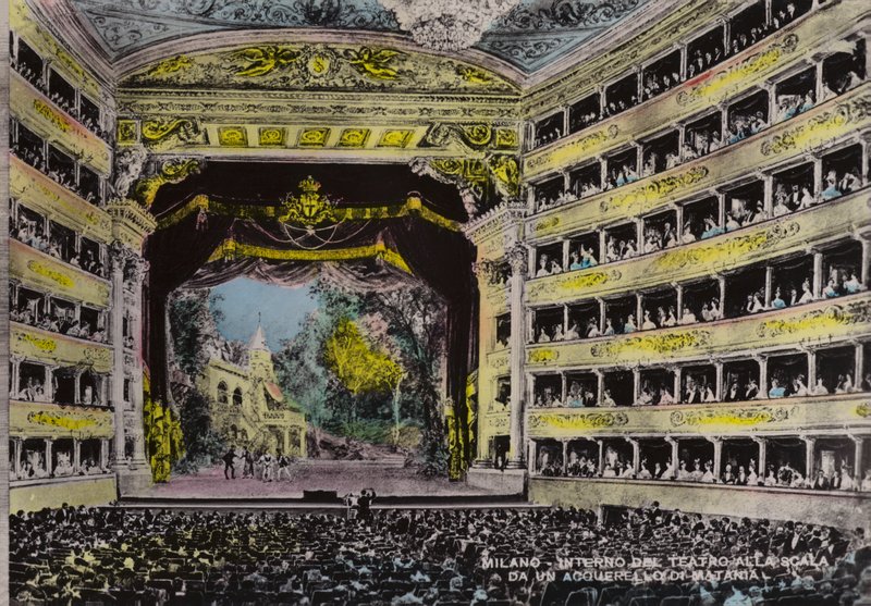 Mediolan, wnętrze, Theatro Alla Scala (zdjęcie ilustracyjne) autorstwa Italian School