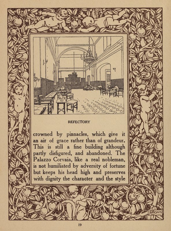 Strona z broszury hotelu San Domenico Palace, Taormina (litografia) autorstwa Italian School