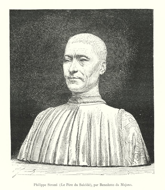 Philippe Strozzi, Le Pere du Suicide, par Benedetto da Majano (grafika) autorstwa Italian School