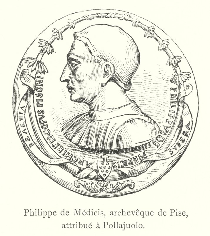 Philippe de Medici, archèveque de Pise, atrybut Pollaiuolo (rycina) autorstwa Italian School