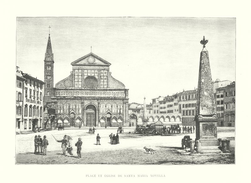 Plac i kościół Santa Maria Novella (rycina) autorstwa Italian School