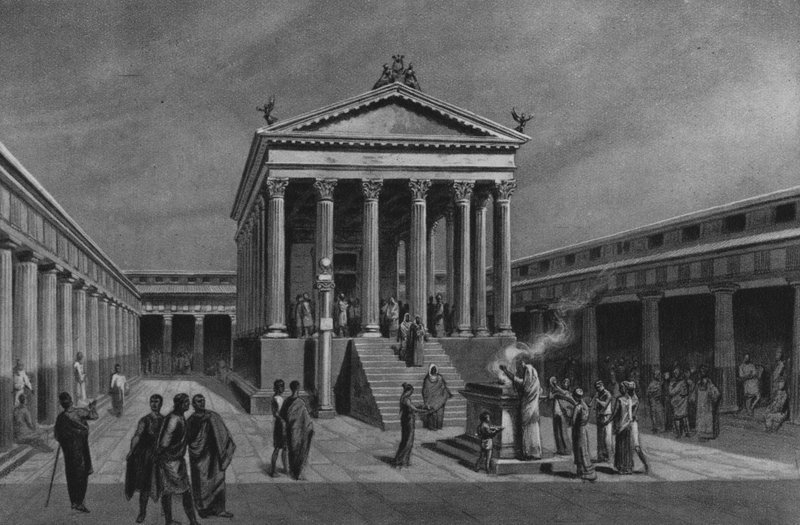 Pompeje: Świątynia Apolla (lit) autorstwa Italian School