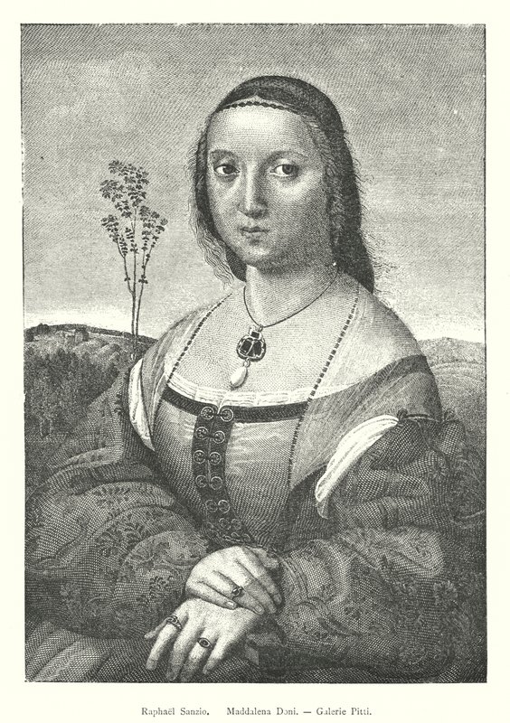 Raphael Sanzio, Maddalena Doni, Galerie Pitti (grafika) autorstwa Italian School