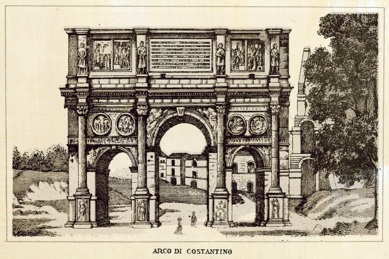 Rzym: Łuk Konstantyna (lito) autorstwa Italian School