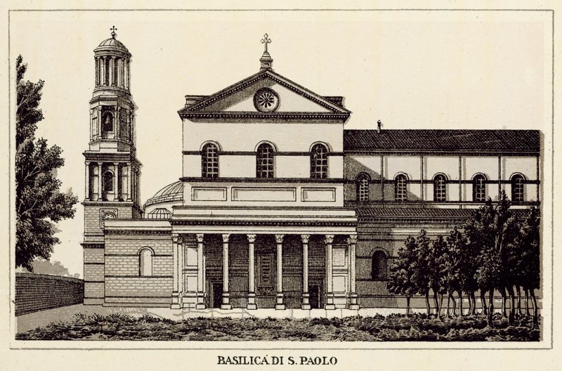 Rzym: Bazylika Di S Paolo (lito) autorstwa Italian School