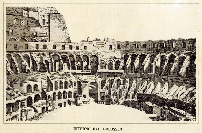 Rzym: Wnętrze Koloseum (lit) autorstwa Italian School