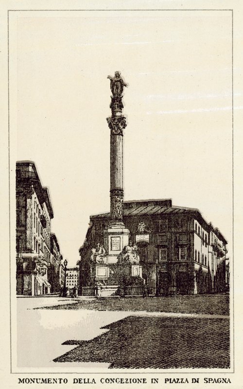 Rzym: Pomnik Opakowania na Piazza Di Spagna (lito) autorstwa Italian School