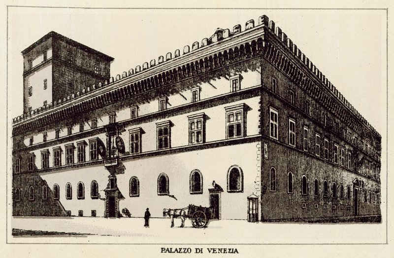 Rzym: Palazzo Di Venezia (lito) autorstwa Italian School