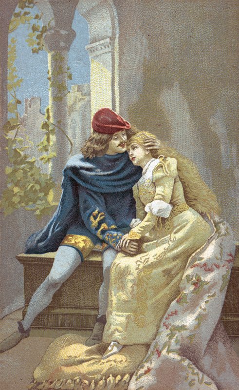 Romeo i Julia (kolorowa litografia) autorstwa Italian School