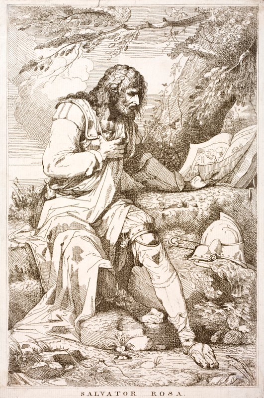 Salvator Rosa , włoski malarz baroku, poeta i grafik (grafik) autorstwa Italian School