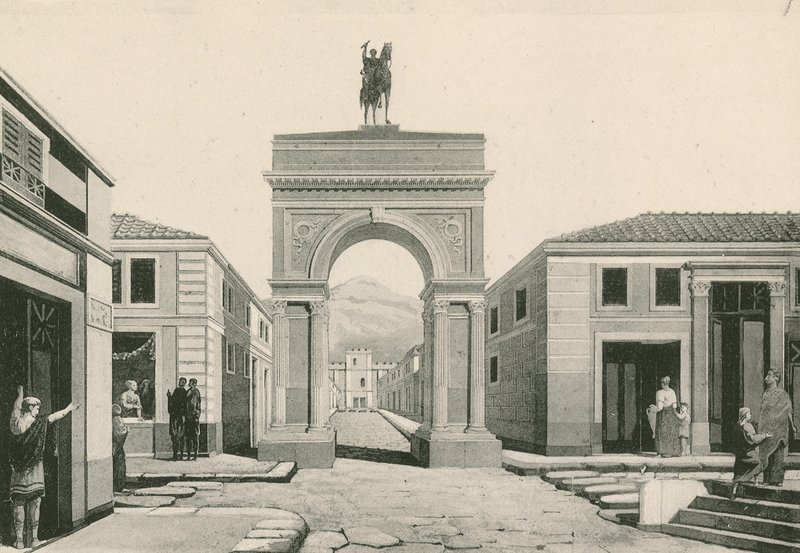Łuk Kaliguli taki jaki był (grawiura) autorstwa Italian School