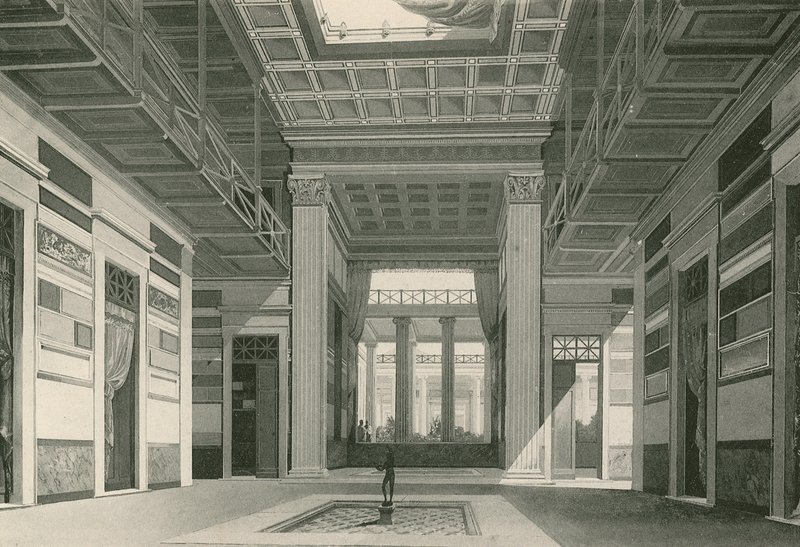 Atrium domu Cassia bez zmian (wklęsłodruk) autorstwa Italian School