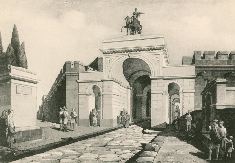 Brama Erkulanum jaka była (grawiura) autorstwa Italian School