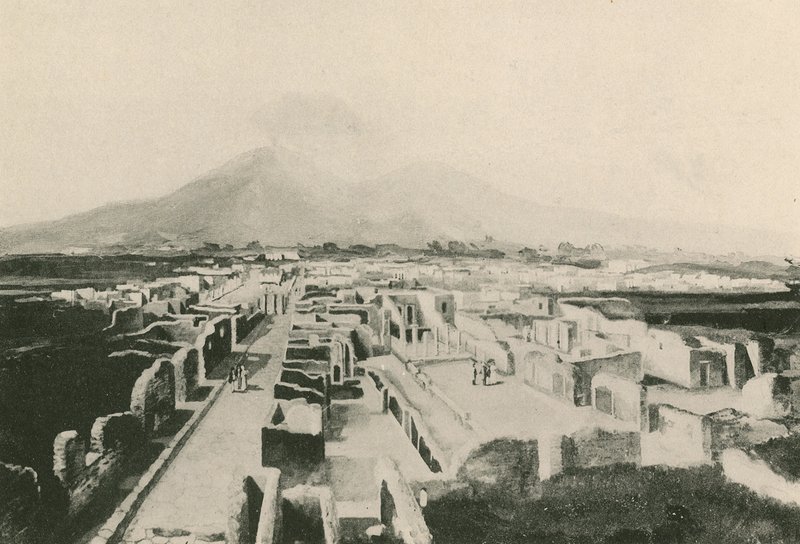 Panorama Pompejów taka, jaka jest (wklęsłodruk) autorstwa Italian School