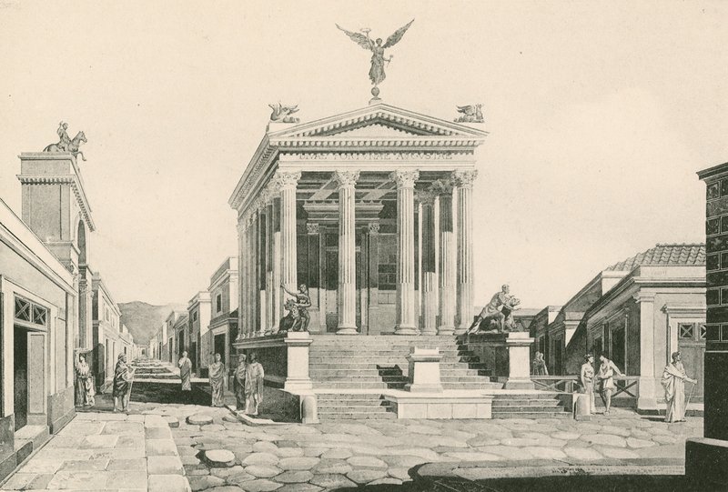 Świątynia Fortuny jaka była (grawiura) autorstwa Italian School