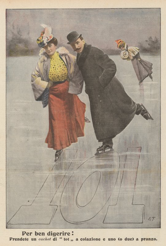 Aby dobrze trawić (kolorowa litografia) autorstwa Italian School