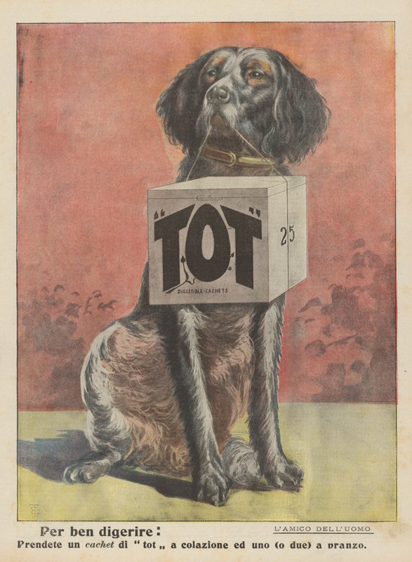 Aby dobrze trawić (kolorowa litografia) autorstwa Italian School