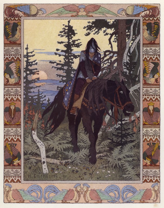 Ilustracja do filmu "Piękna Wasylisa" (litografia kolorowa) autorstwa Ivan Yakovlevich Bilibin