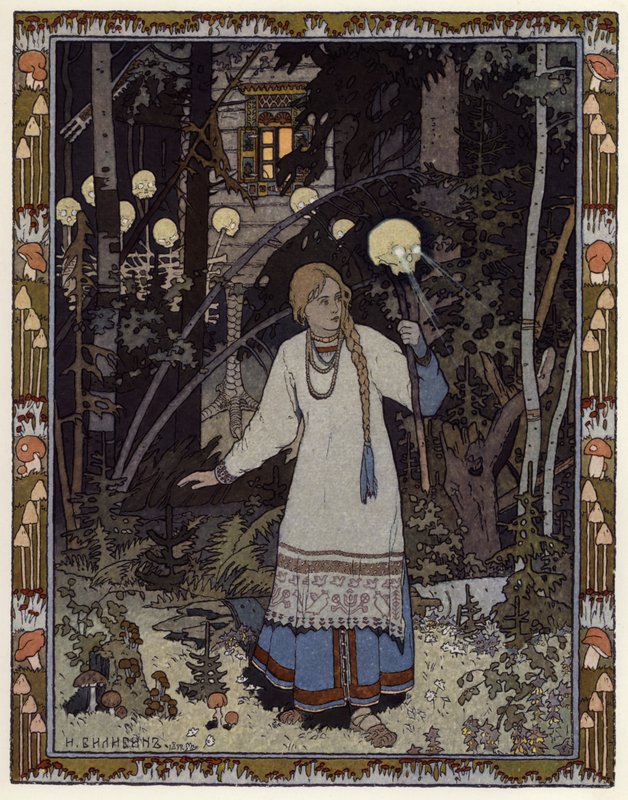 Ilustracja do filmu "Piękna Wasylisa" (litografia kolorowa) autorstwa Ivan Yakovlevich Bilibin
